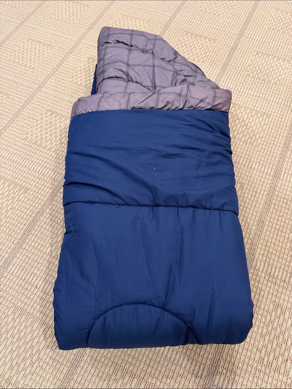 Coleman Navy and Gray Sleeping Bag - Two-Tone Puffer Style